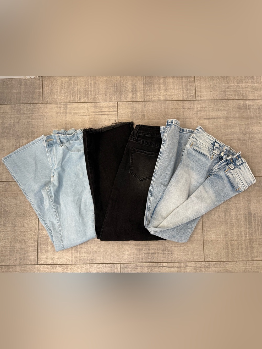 3 Pair of Girls Jeans Size 10 Black YMI and 2 H&M Light Wash Flare Leg